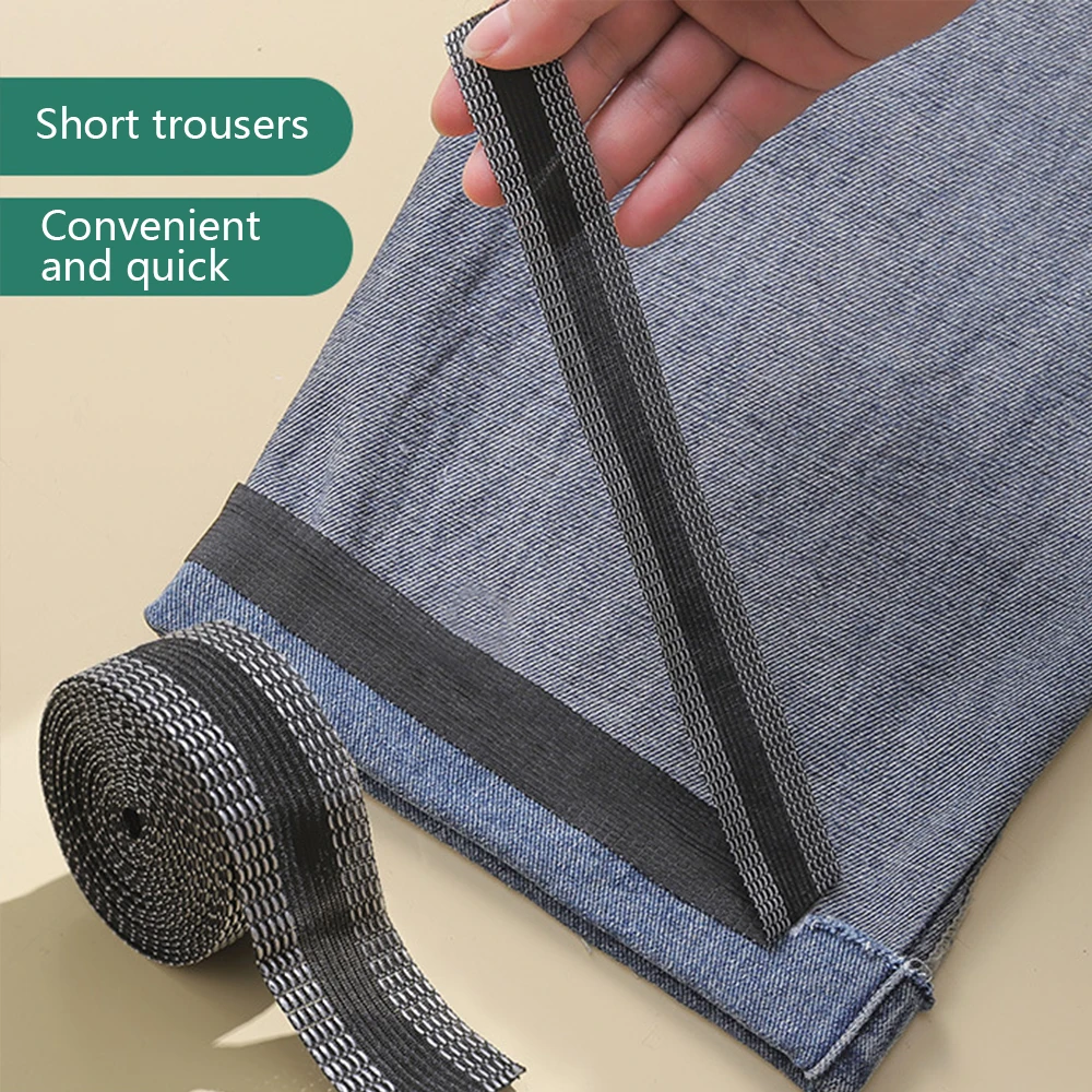 1-10M Self-Adhesive Pants Hem Paste Tape Trouser Edge Paste Iron-on Pant Shorten Repair Jean Hemming Tape For DIY Sewing Fabric