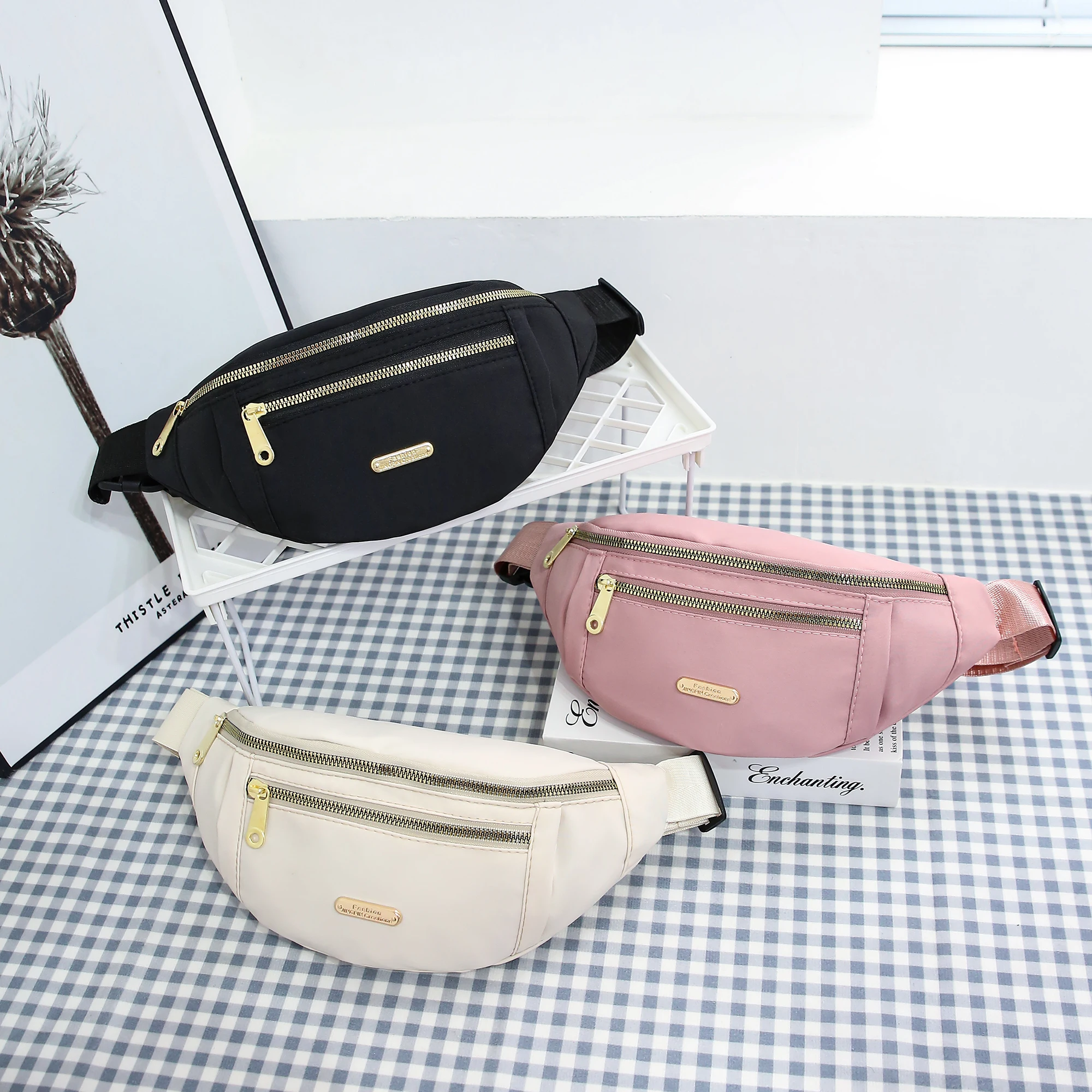 Women Sports Waist Bag Multi-Layer Fanny Pack Phone Essentials During Outdoor Activities Crossbody Purse Sports Chest Bag