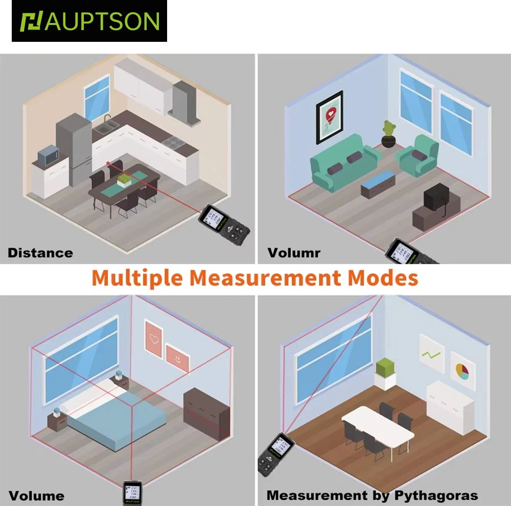 HAUPTSON 70/100M Laser Rangefinder Distance Meter Rangefinder Laser Tape Range Finder Building