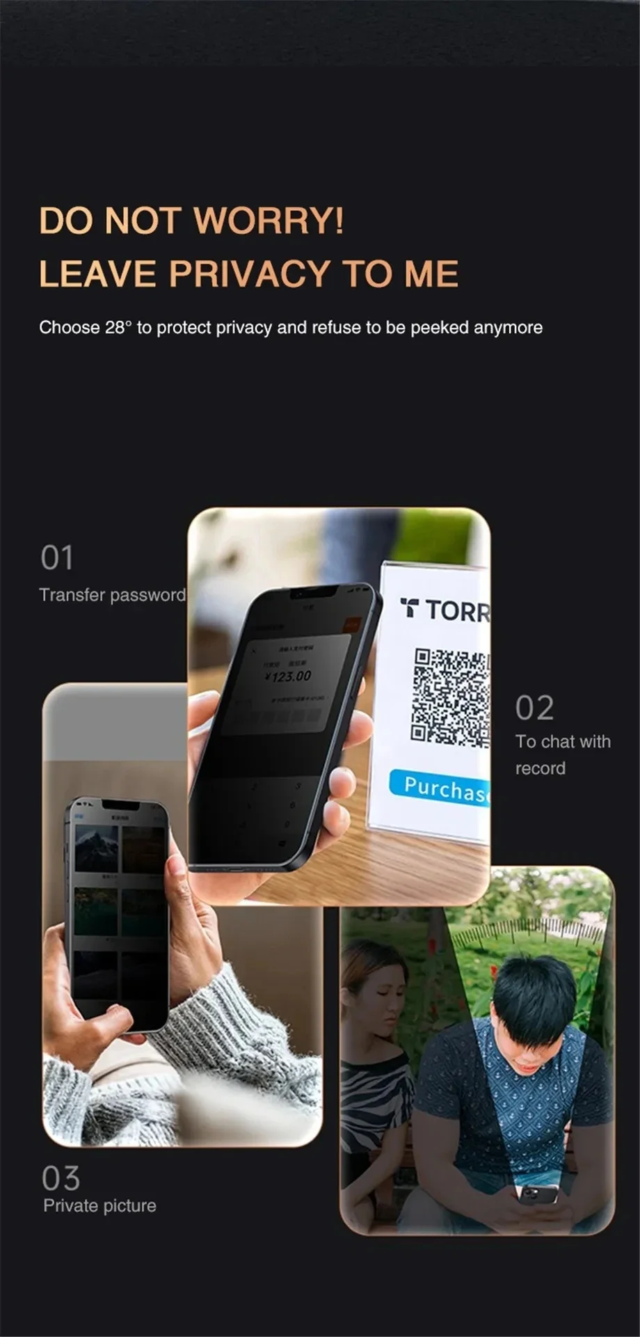 1~4PCS Anti-Spy Glass For iPhone 18 17 16 15 14 13 Pro Max Privacy Screen Protector & Camera Film For iPhone 15 12 11 Pr