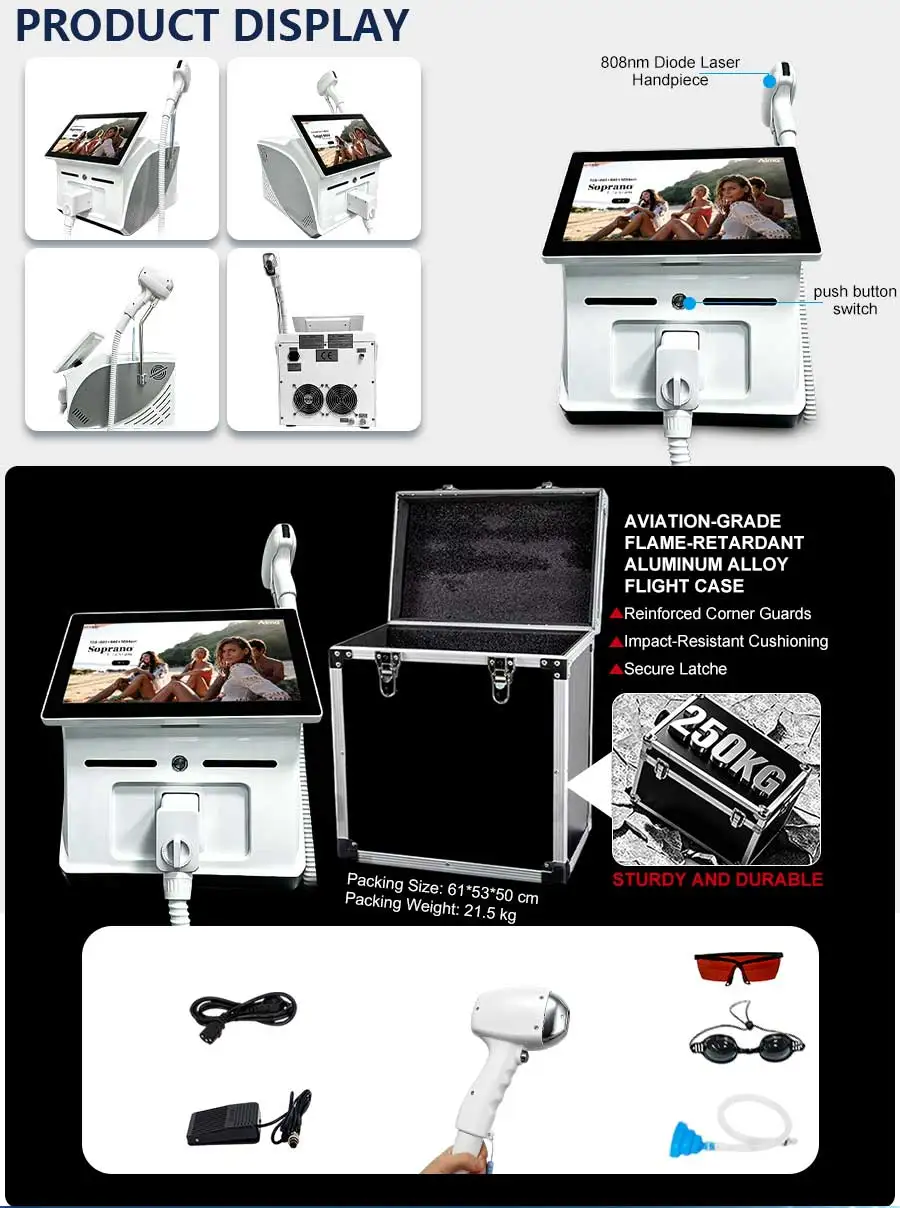 World Premiere 5000W FAC Technology High Power 808 830 8101064 755 940 6 Waves Ice Point Diode Laser Hair Removal Machine Salon