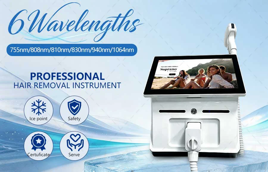 World Premiere 5000W FAC Technology High Power 808 830 8101064 755 940 6 Waves Ice Point Diode Laser Hair Removal Machine Salon
