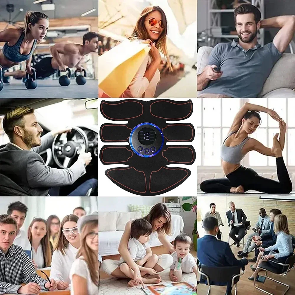 8 Modes EMS Wireless Muscle Stimulator Fitness Trainer ABS Abdominal Electric Weight Loss Body Slimming Massageador USB Charging
