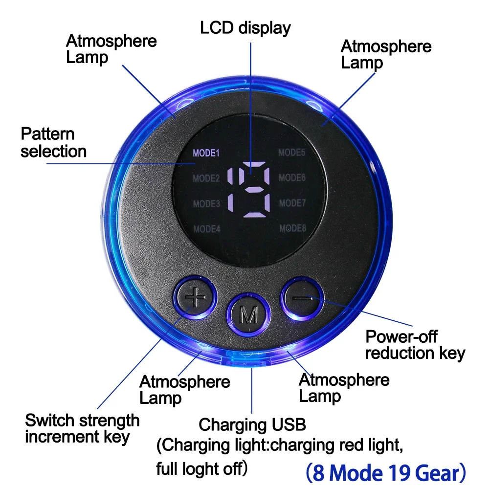 8 Modes EMS Wireless Muscle Stimulator Fitness Trainer ABS Abdominal Electric Weight Loss Body Slimming Massageador USB Charging
