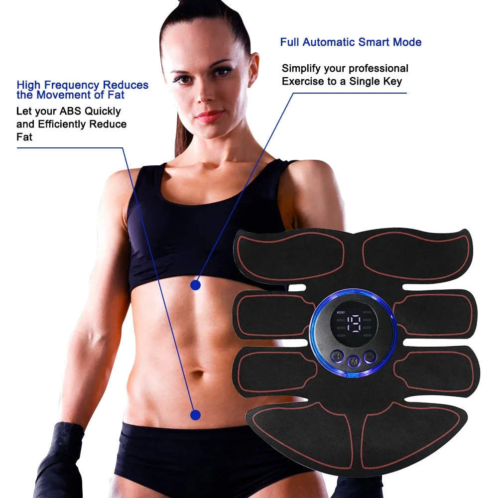 8 Modes EMS Wireless Muscle Stimulator Fitness Trainer ABS Abdominal Electric Weight Loss Body Slimming Massageador USB Charging