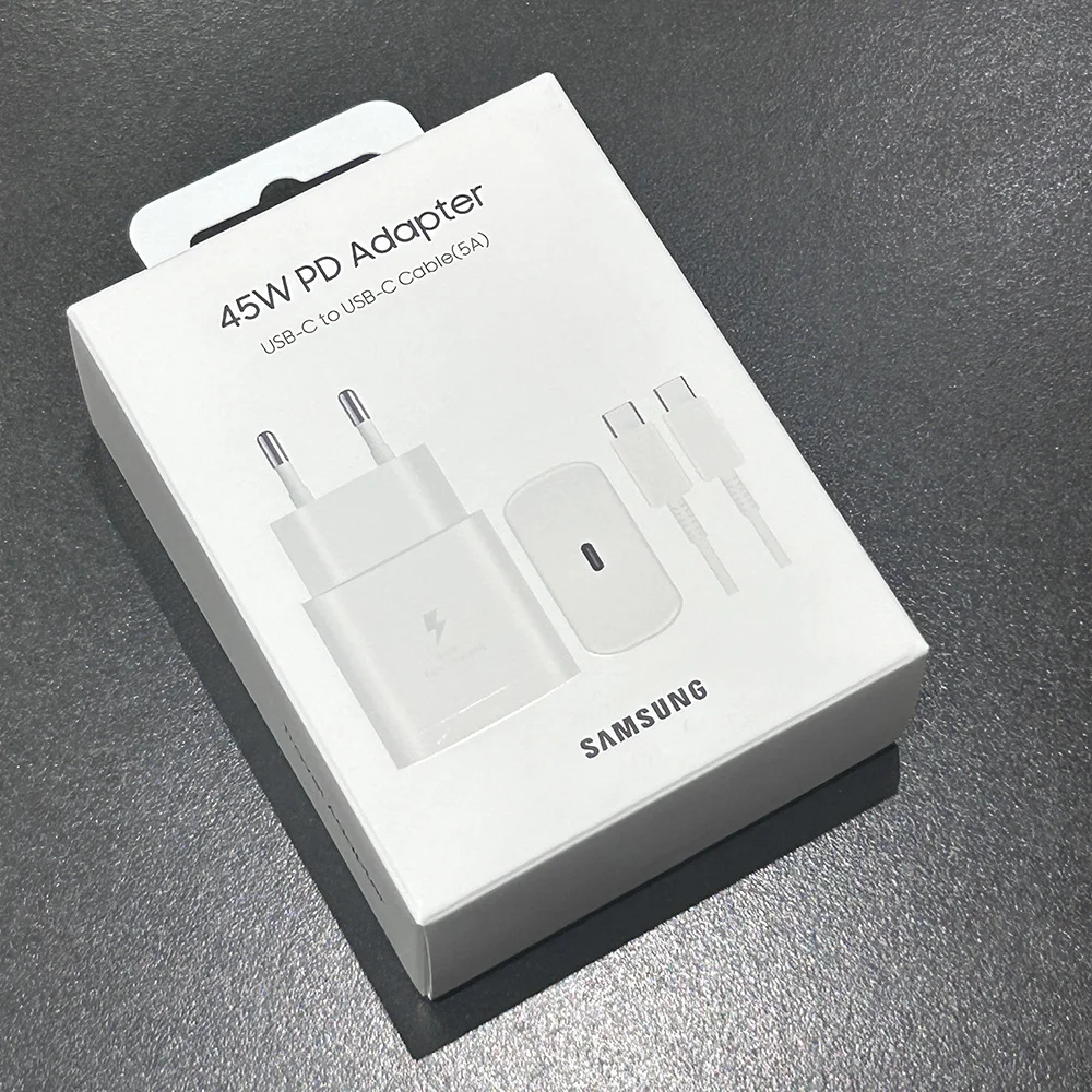 Samsung 45W PD Charger Super Fast Charging For Galaxy S25 Ultra Plus FE S24 S23 S22 A56 A55 A36 A17 EU Adapter 5A Type C Cable