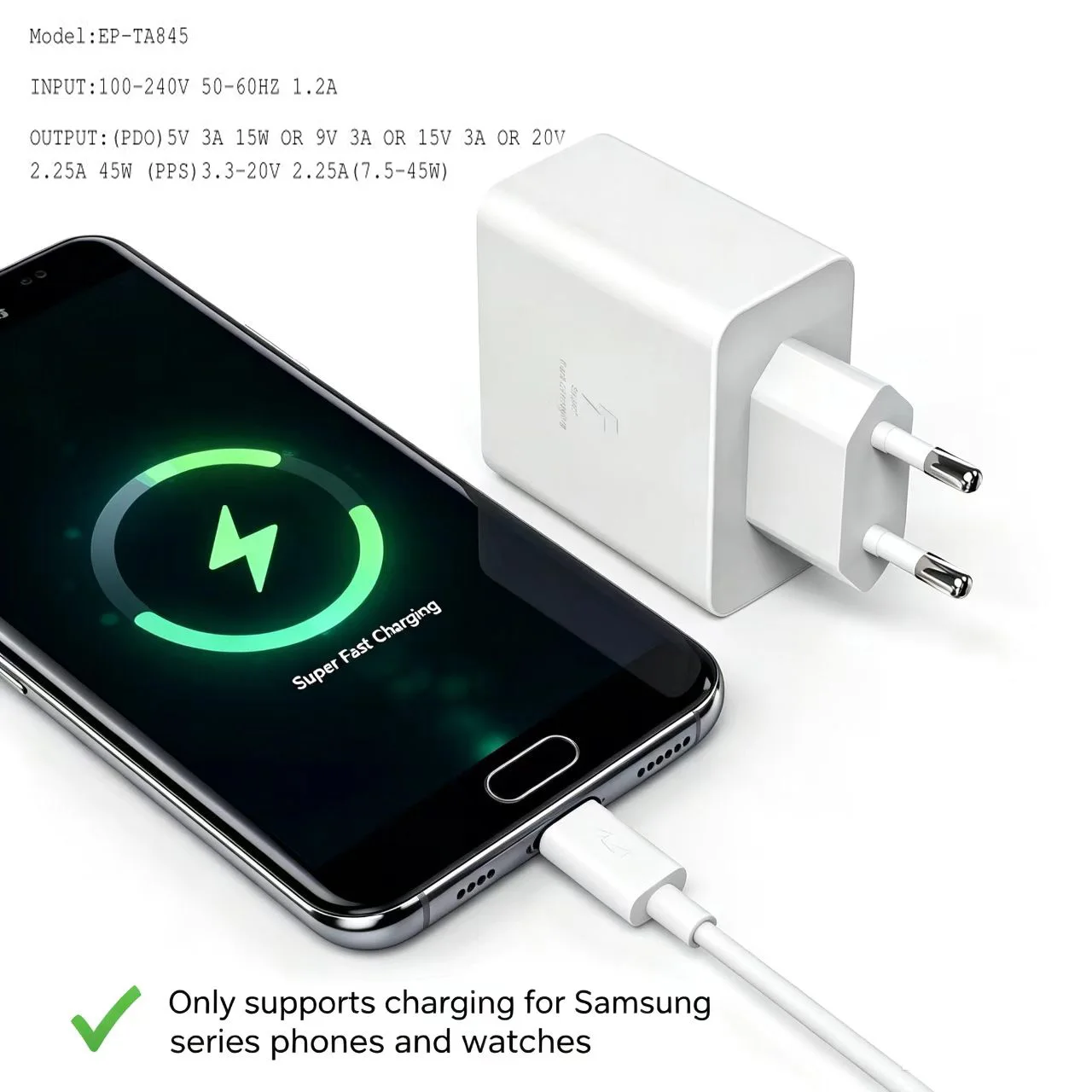 Samsung 45W PD Charger Super Fast Charging For Galaxy S25 Ultra Plus FE S24 S23 S22 A56 A55 A36 A17 EU Adapter 5A Type C Cable