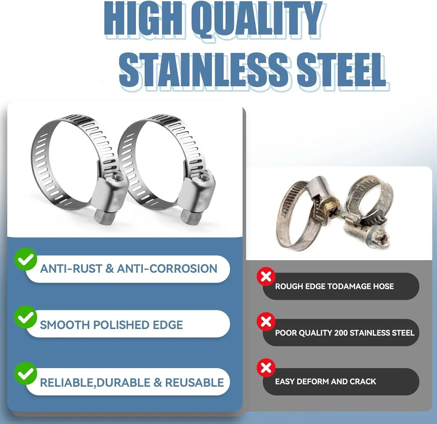 40pcs box-packed 8-29mm stainless steel American style throat clamp box clamp combination clamp ring clamp ring joint