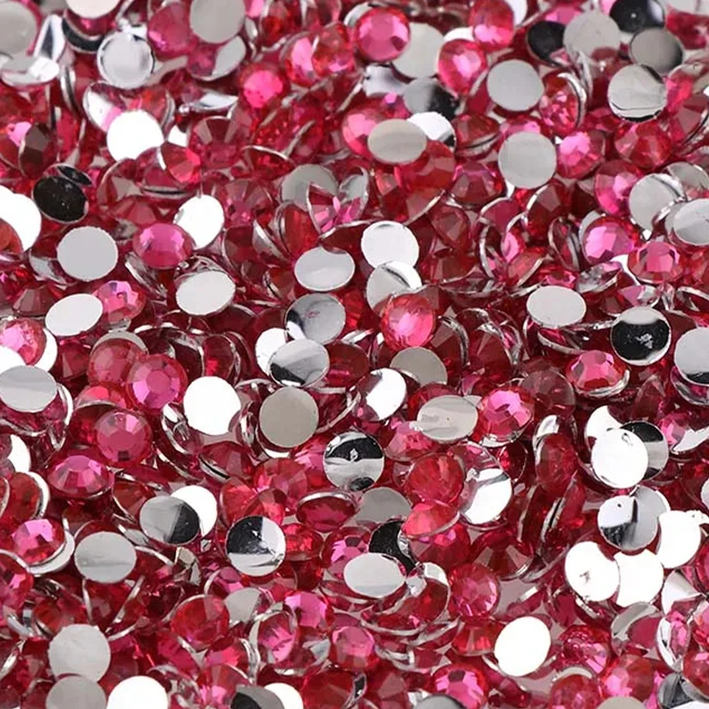 1000pcs Non Hot Fix Rhinestones 2/3/4mm Round Resin Flatback Crystal Rhinestone DIY Nail Art Jewelry Garment Decorations Glue On