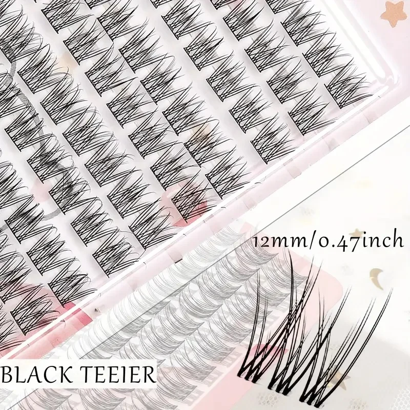 Easy-To-Apply False Eyelash Set, Thick Cartoon-Style Natural Look, Suitable for Beginners, Thick and Fluffy, Cross-Style Realistic Bundles, Suitable for Beginners, Curved Design, Reusable
