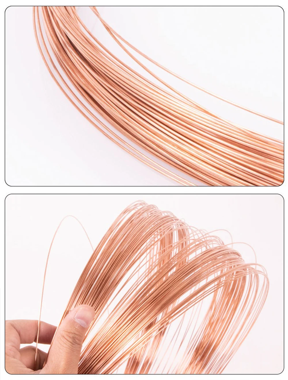 10M T2 Pure Copper Wire Round Coil Conductive Bare Copper Cable Wires for Electric Wire DIY Craft 0.3/0.5/0.8/1/1.2mm