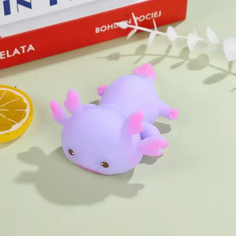 1/4pcs Axolotl Squeeze Ball Cute Fish Relax Cartoon Antistress Squishy Stress Relief Slow Rising For Adult Kids Stretch Toys