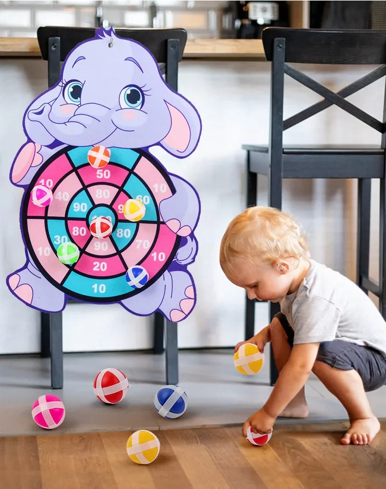 Educational Games Dart Board Baby Toy Stickey Ball Dart Indoor Sports Child Montessori Games for Children 3 to 7 Years