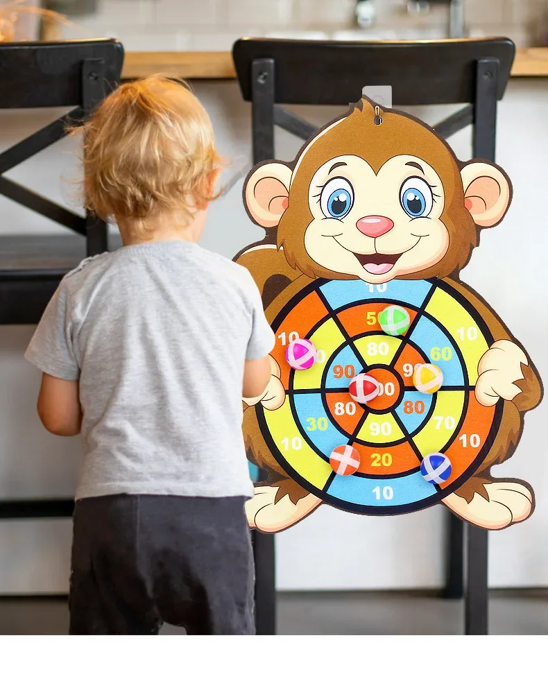 Educational Games Dart Board Baby Toy Stickey Ball Dart Indoor Sports Child Montessori Games for Children 3 to 7 Years