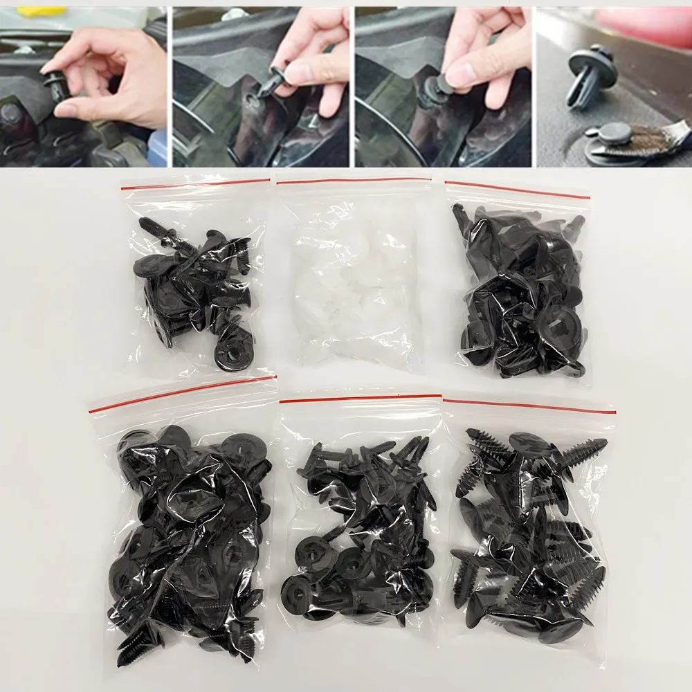 New Auto Fastener Clips Mixed Car Body Push Retainer Pin Rivet Bumper Door Trim Panel Fastener Kit Car Clips Retainer Tools