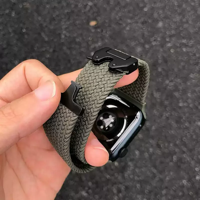 Parachute Straps for Apple Watch 10 11 Band 46/42mm 45mm Ultra 49mm 44mm 41mm Braided Bracelet Correa iWatch Series 9 8 SE 5 6 7