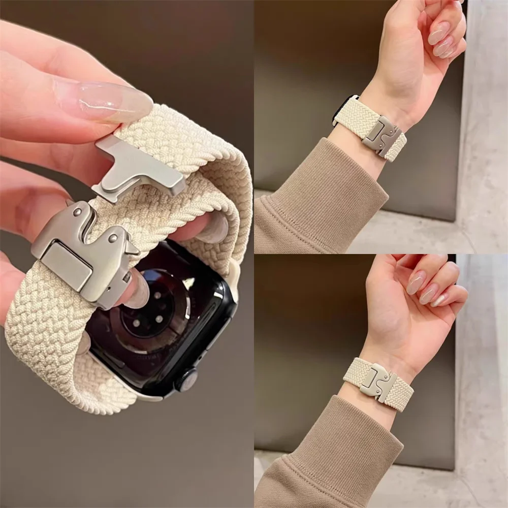 Parachute Straps for Apple Watch 10 11 Band 46/42mm 45mm Ultra 49mm 44mm 41mm Braided Bracelet Correa iWatch Series 9 8 SE 5 6 7