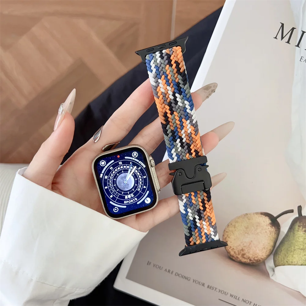 Parachute Straps for Apple Watch 10 11 Band 46/42mm 45mm Ultra 49mm 44mm 41mm Braided Bracelet Correa iWatch Series 9 8 SE 5 6 7