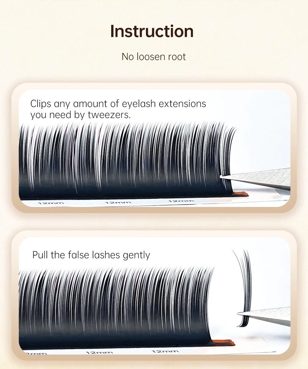 Yelix Camellia Lashes with Adhesive LC LB LJ C D Curl Eyelashes Natural Soft Eyelash Extensions Russian Volume Individual Lashes