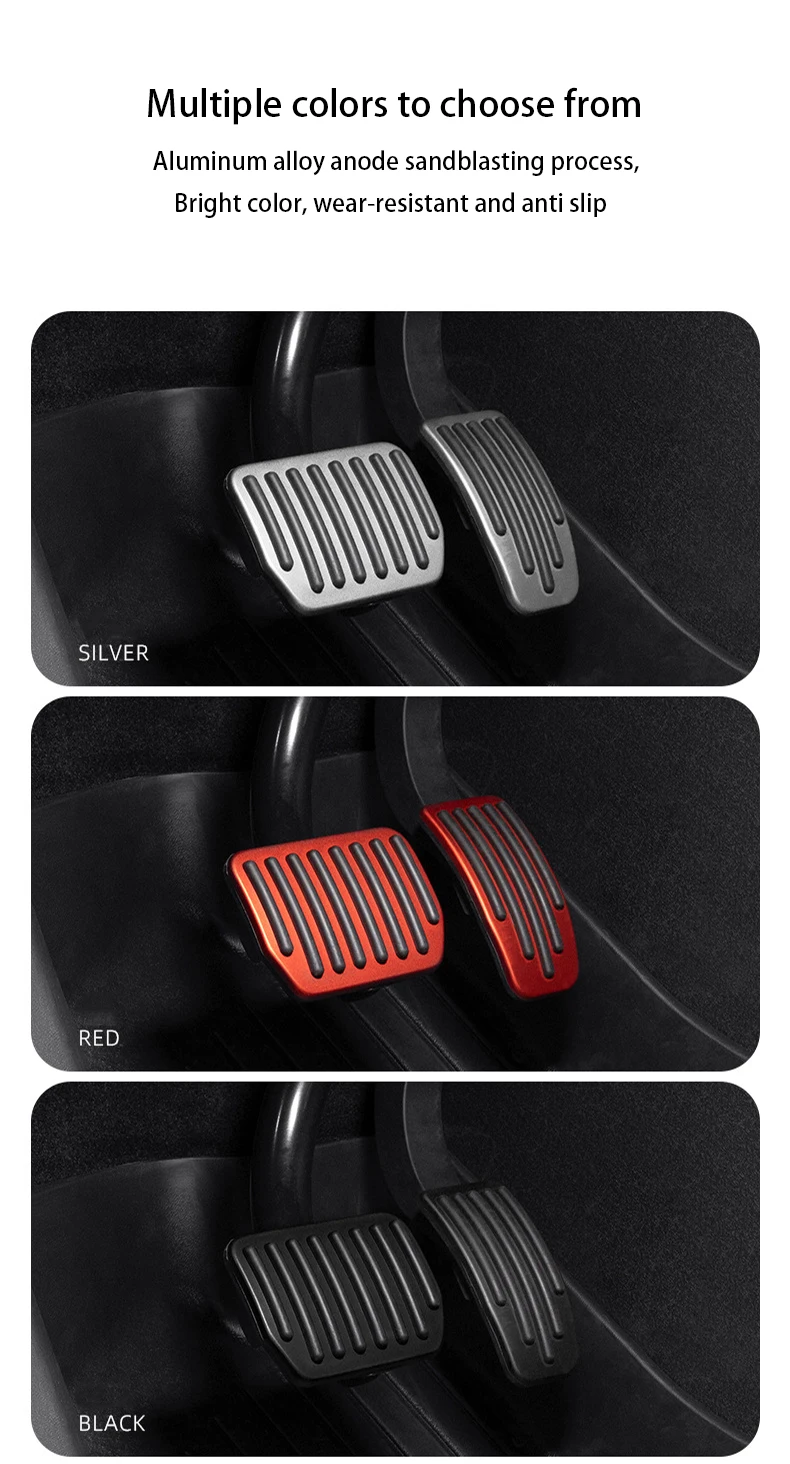 For Tesla Model Y L/Y Juniper 2026 Upgrade Foot Pedal Pads Non-slip Accelerator Brake Rest Performance Aluminum Mats Accessories