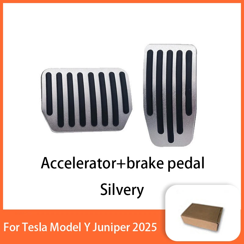 For Tesla Model Y L/Y Juniper 2026 Upgrade Foot Pedal Pads Non-slip Accelerator Brake Rest Performance Aluminum Mats Accessories