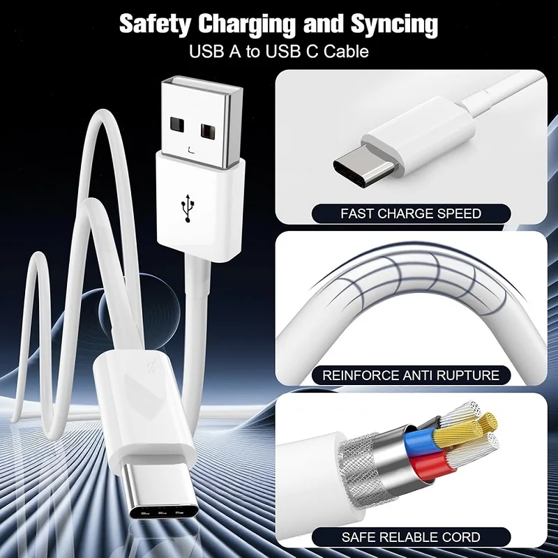 30W USB A To Type C Cable Date Syuc Fast Charging Cord For Samsung Huawei Xiaomi USB C Phone Fast Charging Accessories 1M 2M 3M