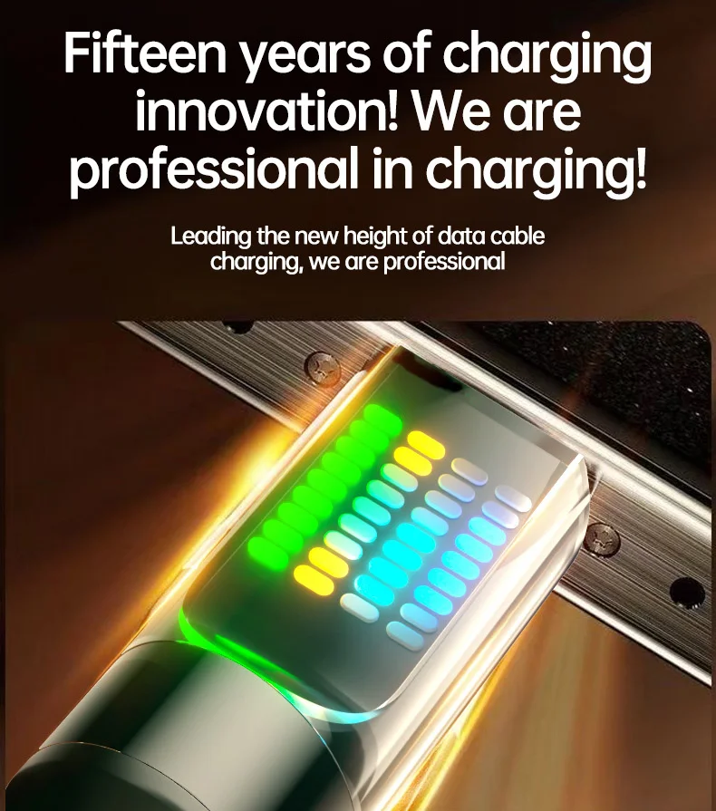 OOZCC 120W Type C Fast Charging Cable 6A USBA to Type C Nylon Data Cord for Xiaomi Samsung With Led Display USB C Cable