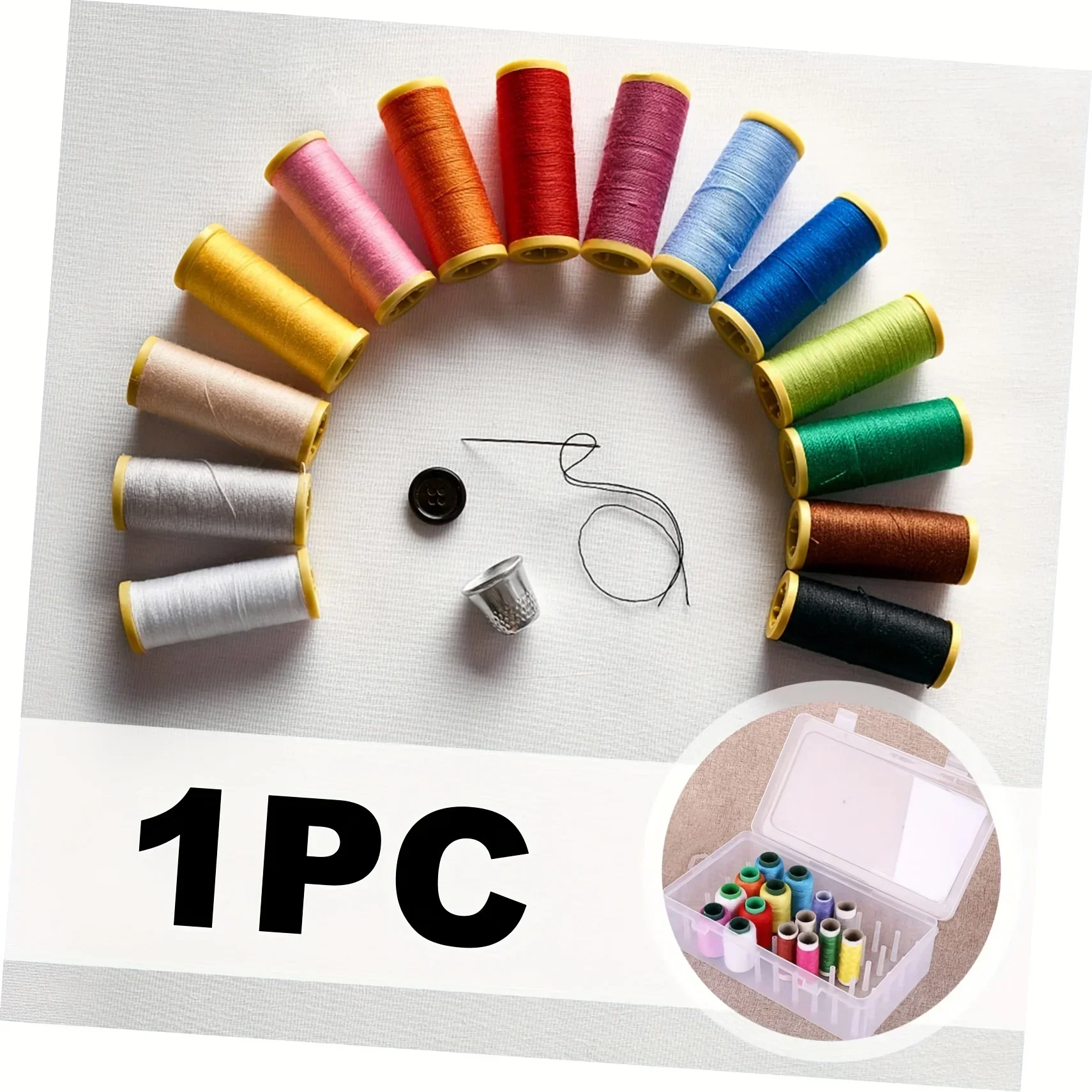 42 Roll Sewing Thread Storage Box, Transparent PP Plastic embroidery Sewing Set Storage Box, Portable Large Capacity
