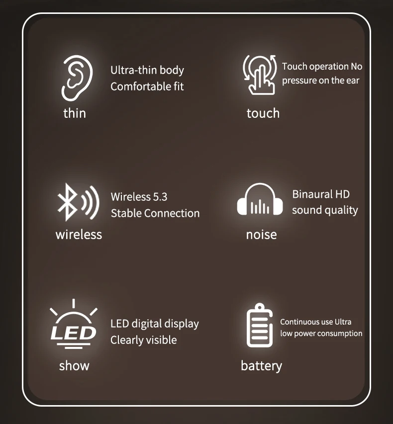 Waterproof Wireless Bluetooth 5.3 Headsets Mini headset Painless Call Noise Cancelling Thin Headphones Fit for Sleeping/Sports