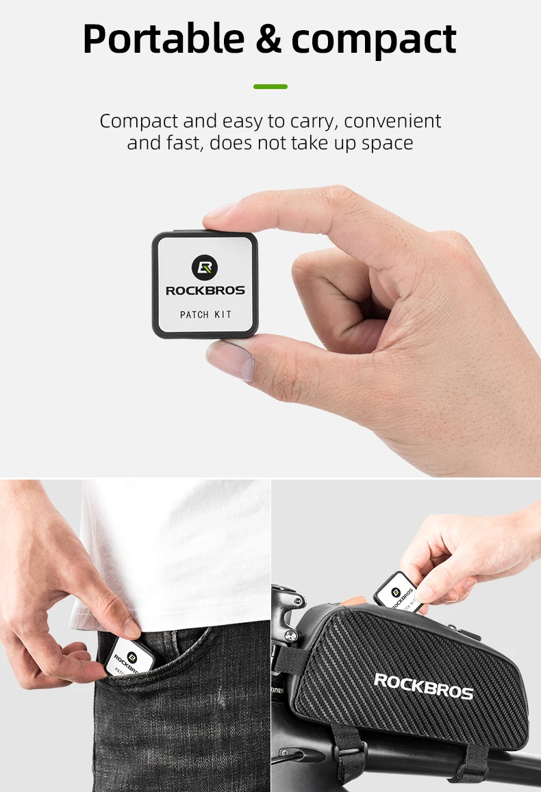 ROCKBROS Glue-free Repair Tool Bicycle Tire Repair Kit Tire Patch Mountain Road Tire Inner Tube Repair Box