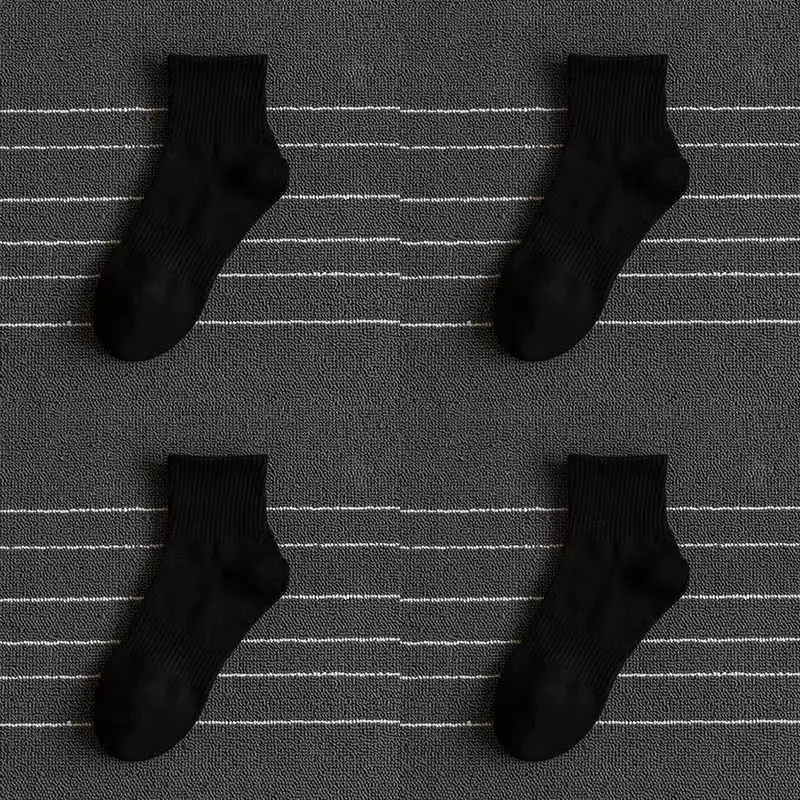 5/10/20 Pairs Neutral Solid Color Round Neck Socks Spring Summer Sweat Absorbing Breathable Comfortable All-season Sports Socks