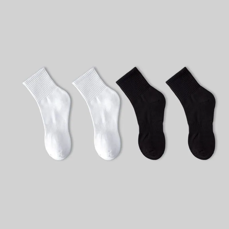 5/10/20 Pairs Neutral Solid Color Round Neck Socks Spring Summer Sweat Absorbing Breathable Comfortable All-season Sports Socks