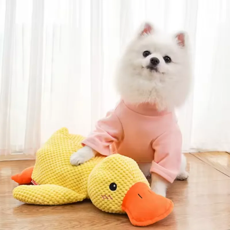 Cute Dog Toy Stomping Duck Bite Resistant Grinding Teeth Cleaning Large Dog Interactive Entertainment Puppy Boredom Plush Toy