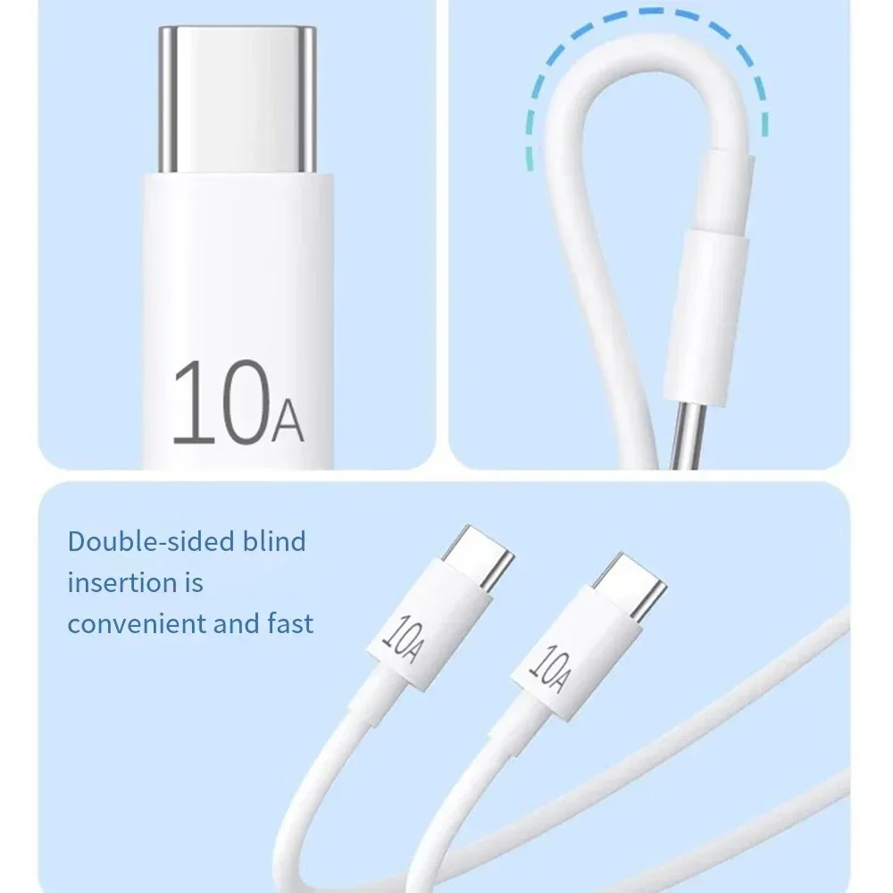 10A Type C To Type C Cable 120W Super Fast Charging Phone Charger USB C Data Cord For Samsung Xiaomi Huawei Quick Charger Cable