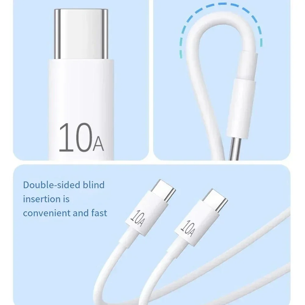 10A Type C To Type C Cable 120W Super Fast Charging Phone Charger USB C Data Cord For Samsung Xiaomi Huawei Quick Charger Cable
