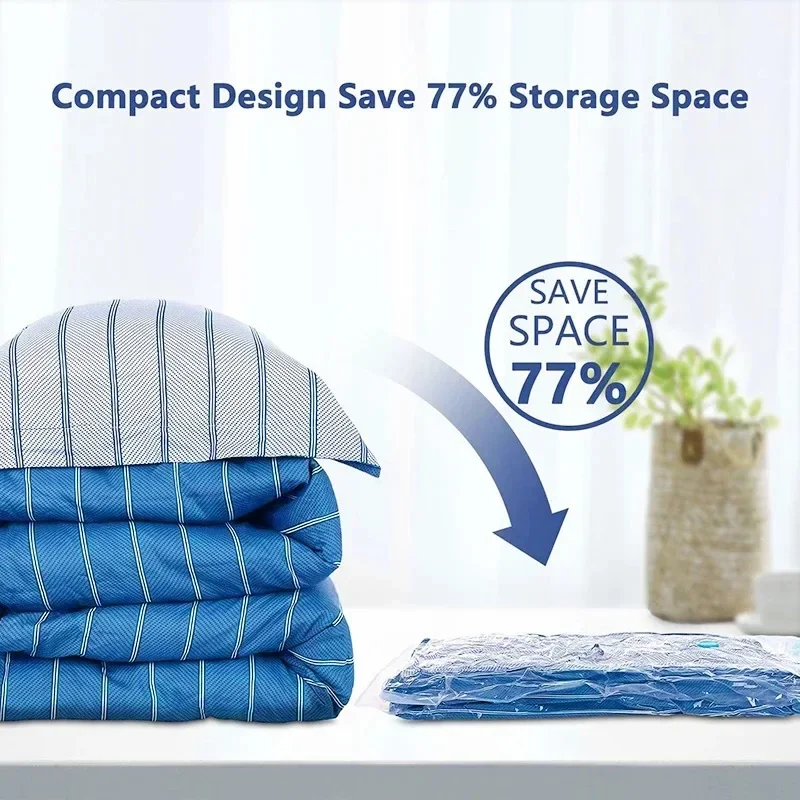 1-10pcs Thickened Vacuum Compression Bag,Transparent Quilt Vacuum Bags, Storage Bags, Household Clothing Storage and Sorting Bag