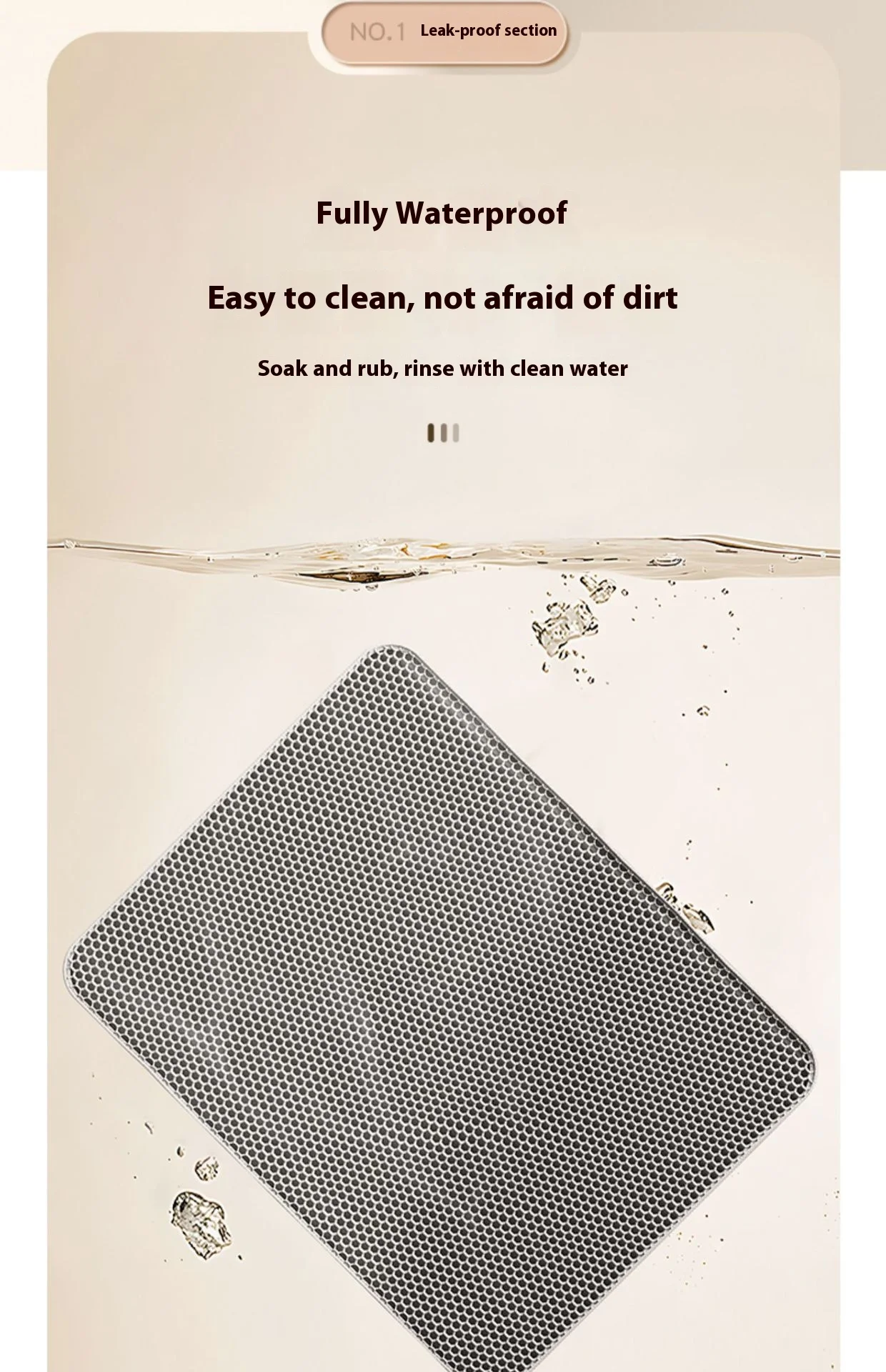 Cat Litter Mat 2-Layer Design Premium Sand Trapping Technology Waterproof Base Non-Slip Pet Floor Protector for Indoor Kittens