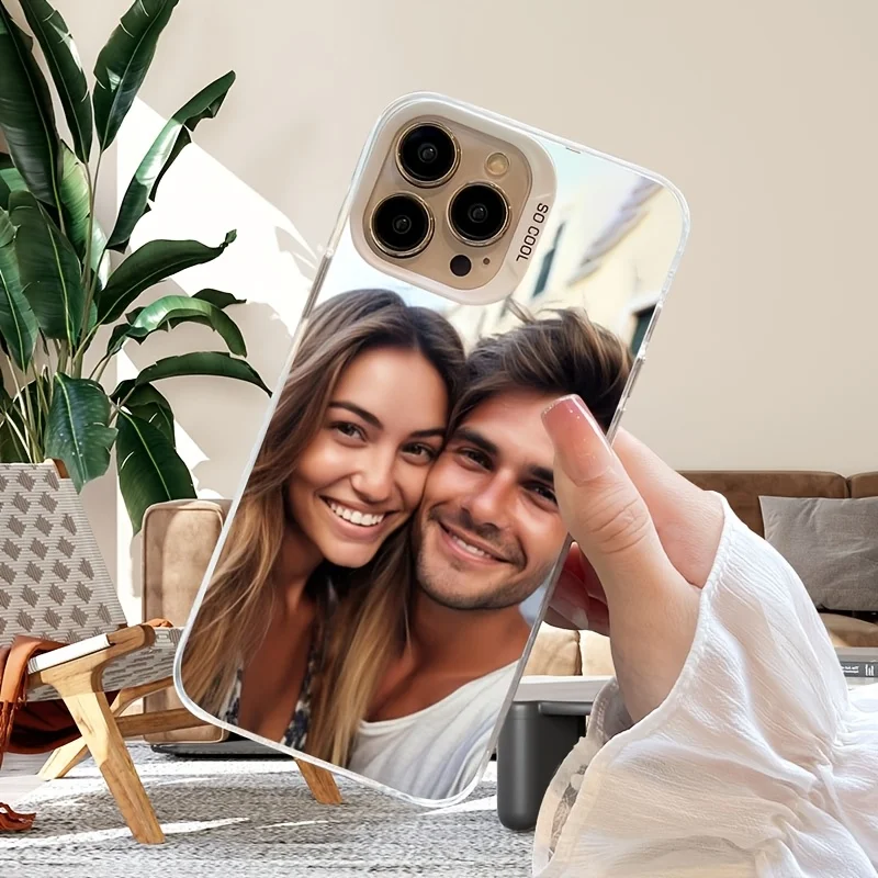 For iPhone 17 16 15 14 13 12 11 Pro Max Mini SE 2020 2022 Air XS XR 7 8 Plus 16e DIY Photo Customized Case IMD Shockproof Cover