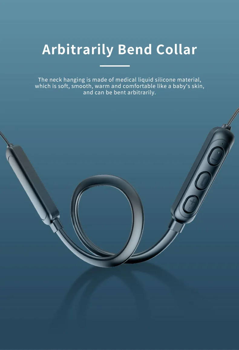 Wireless 9D Bluetooth Headset Neck Hanging Stereo Noise Reduction Universal 5.0 In Ear Sports Headset Microphone For Smart Phone