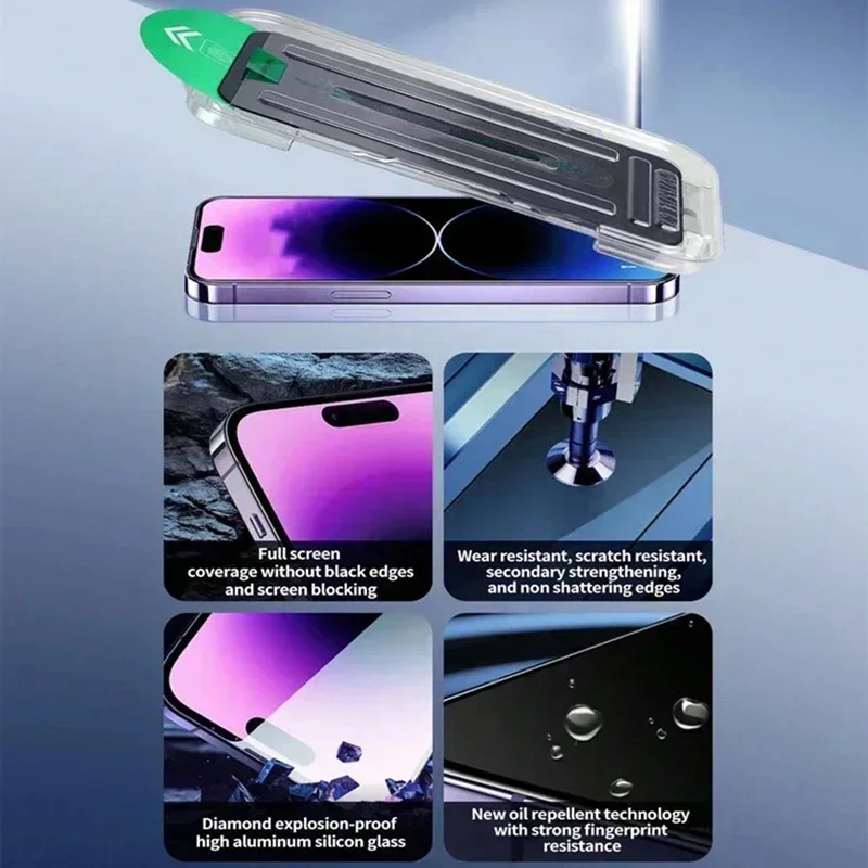 3Pcs Oleophobic Dust Free Easy Installation Matte Privacy Screen Protector for IPhone 16 15 11 12 13 14 Pro Max Plus XS 17 Glass