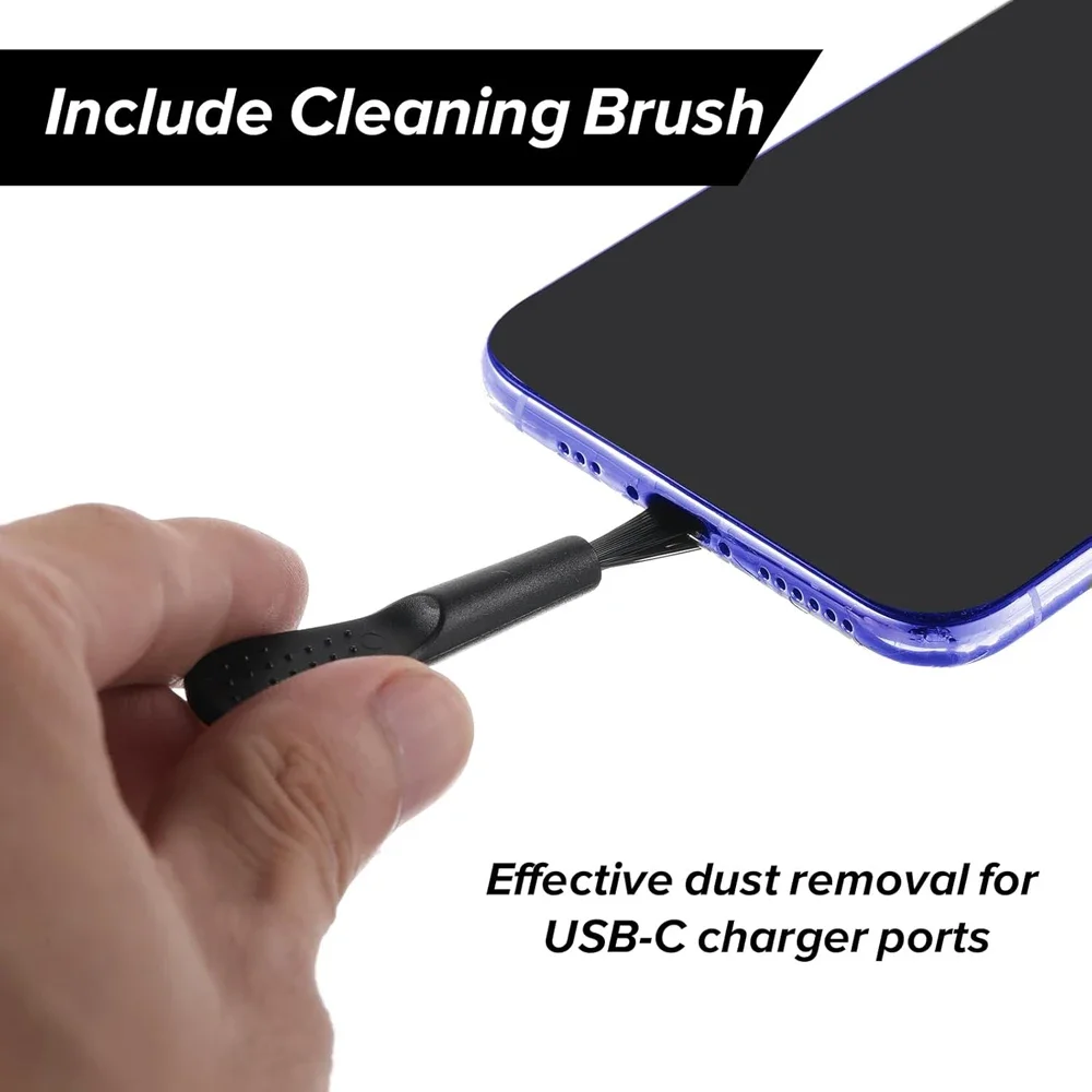 4Pcs USB C Dust Plug With Cleaning Brush Anti Dust USB-C Plug Cover Charging Port Cover Caps For Samsung Xiaomi All Type C Phone