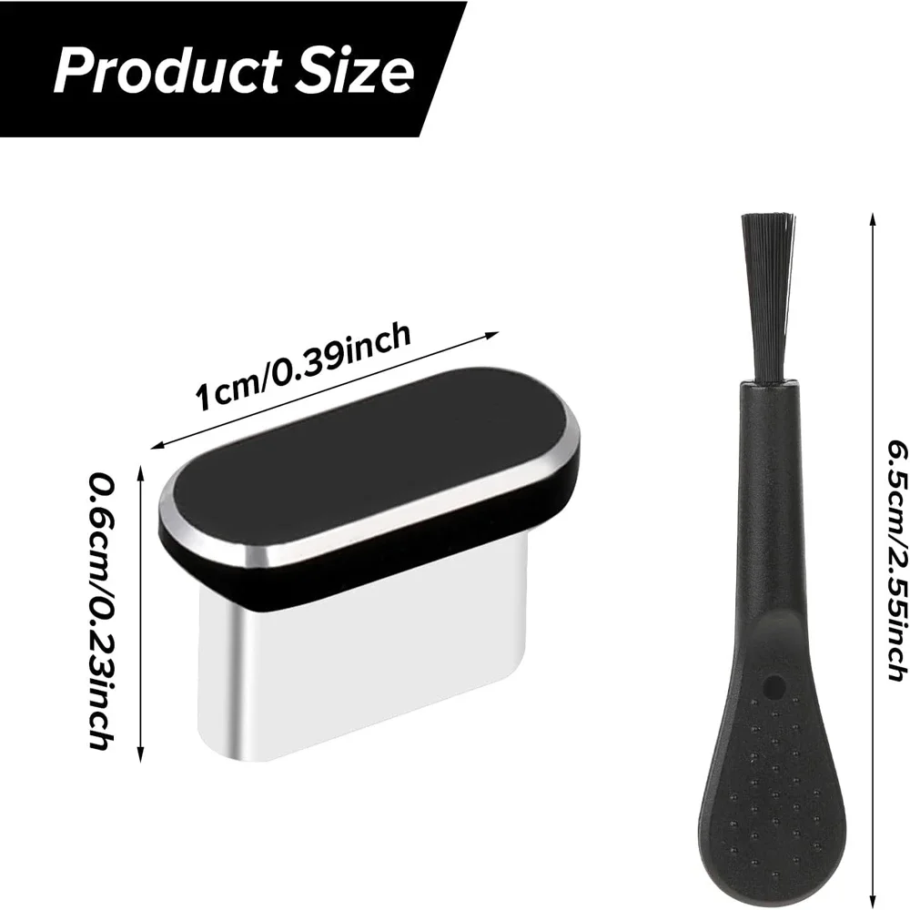 4Pcs USB C Dust Plug With Cleaning Brush Anti Dust USB-C Plug Cover Charging Port Cover Caps For Samsung Xiaomi All Type C Phone