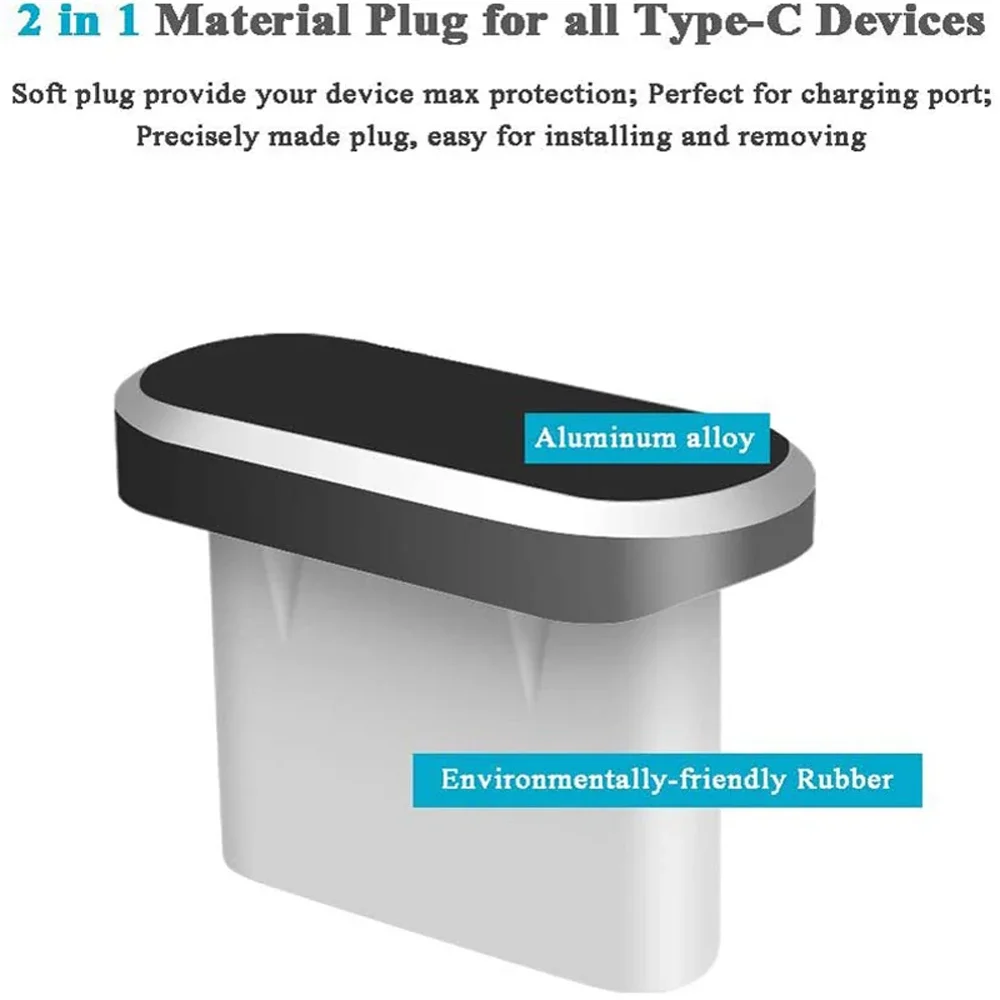 4Pcs USB C Dust Plug With Cleaning Brush Anti Dust USB-C Plug Cover Charging Port Cover Caps For Samsung Xiaomi All Type C Phone
