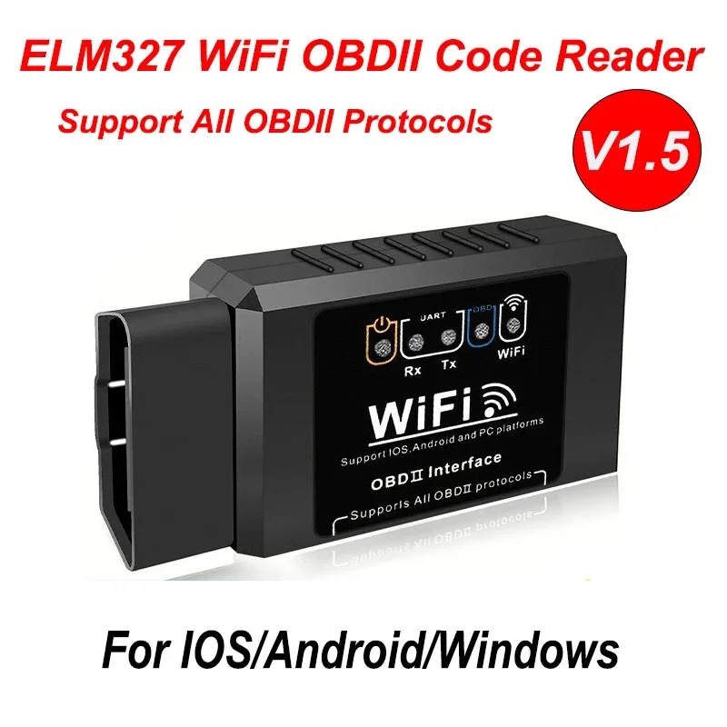Popular ELM327 WiFi OBD2 Code Reader Scanner V1.5 Car Diagnostic Tools Car Fault Detector For Android/IOS/PC