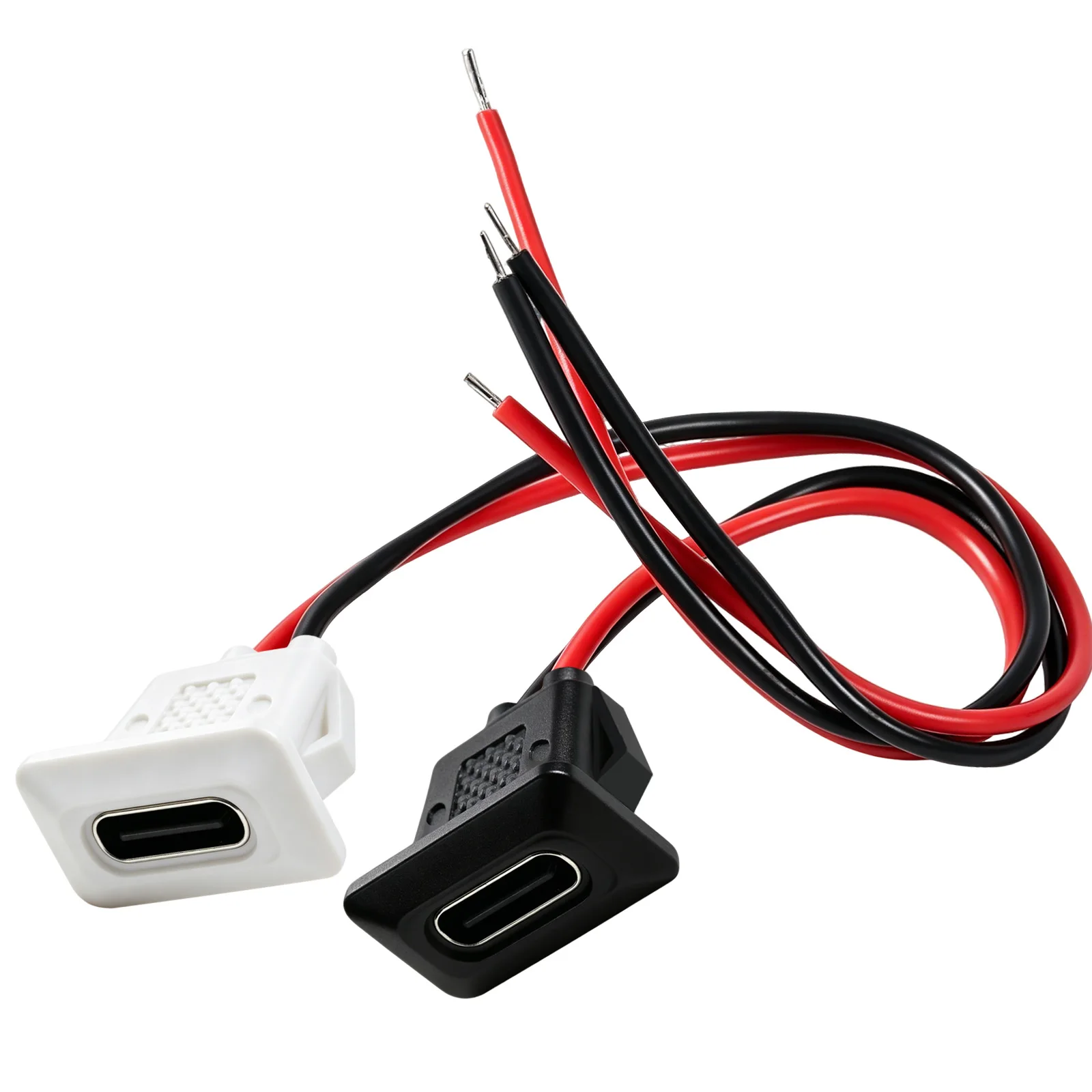 5/10pcs Type-C Female Chassis Connector USB C Female Chassis Direct Crimp Jack Female Charging Port Extension Power Cable