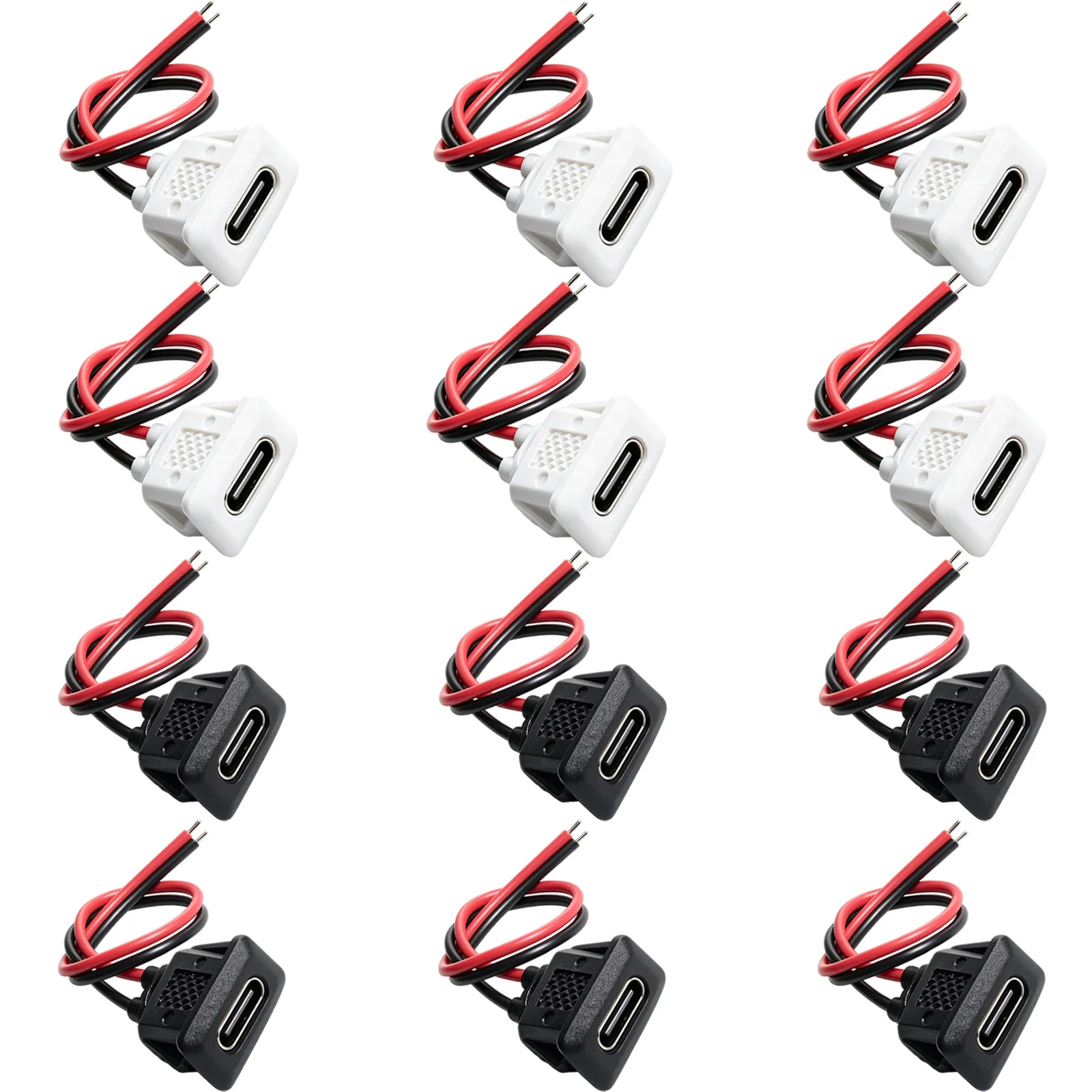 5/10pcs Type-C Female Chassis Connector USB C Female Chassis Direct Crimp Jack Female Charging Port Extension Power Cable