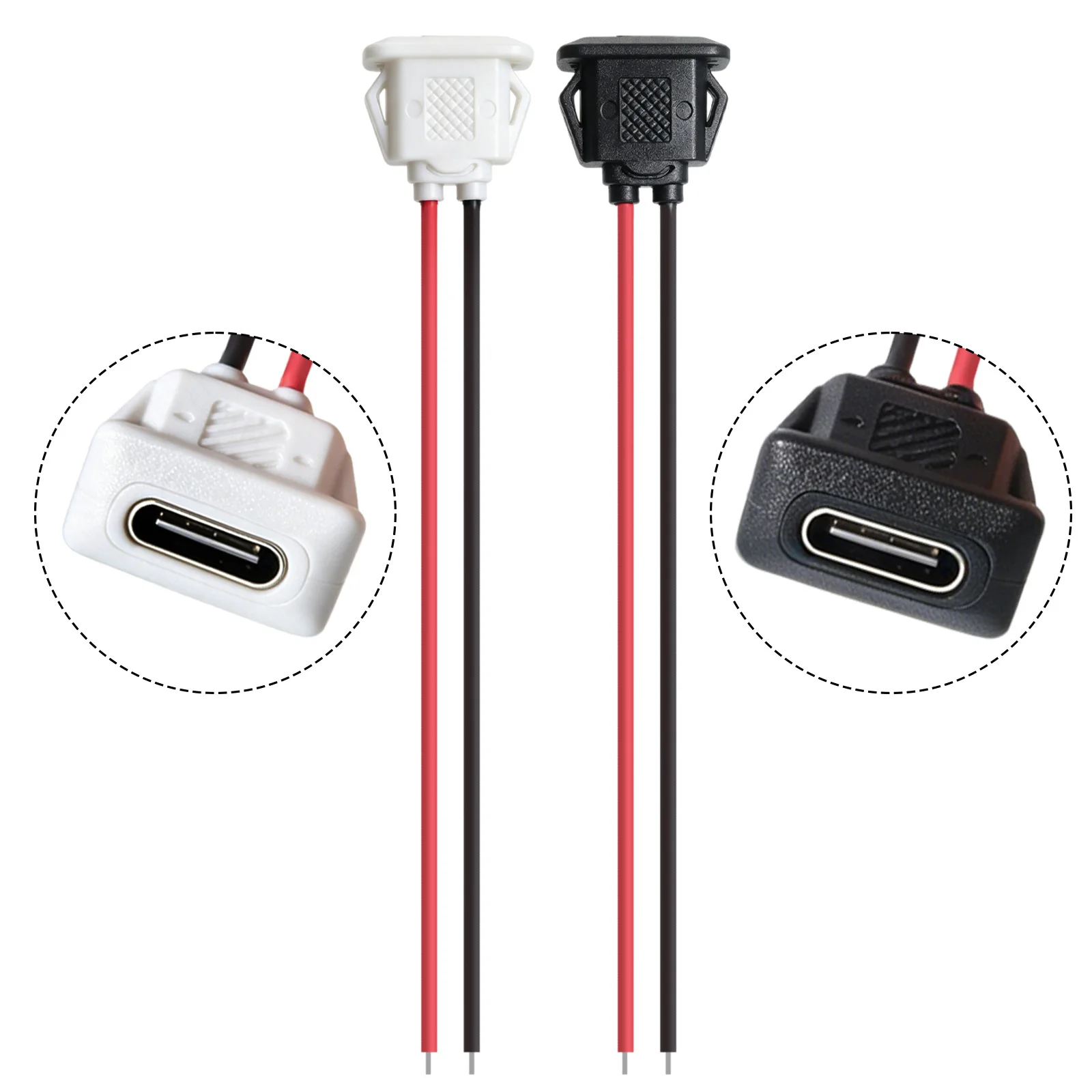 5/10pcs Type-C Female Chassis Connector USB C Female Chassis Direct Crimp Jack Female Charging Port Extension Power Cable