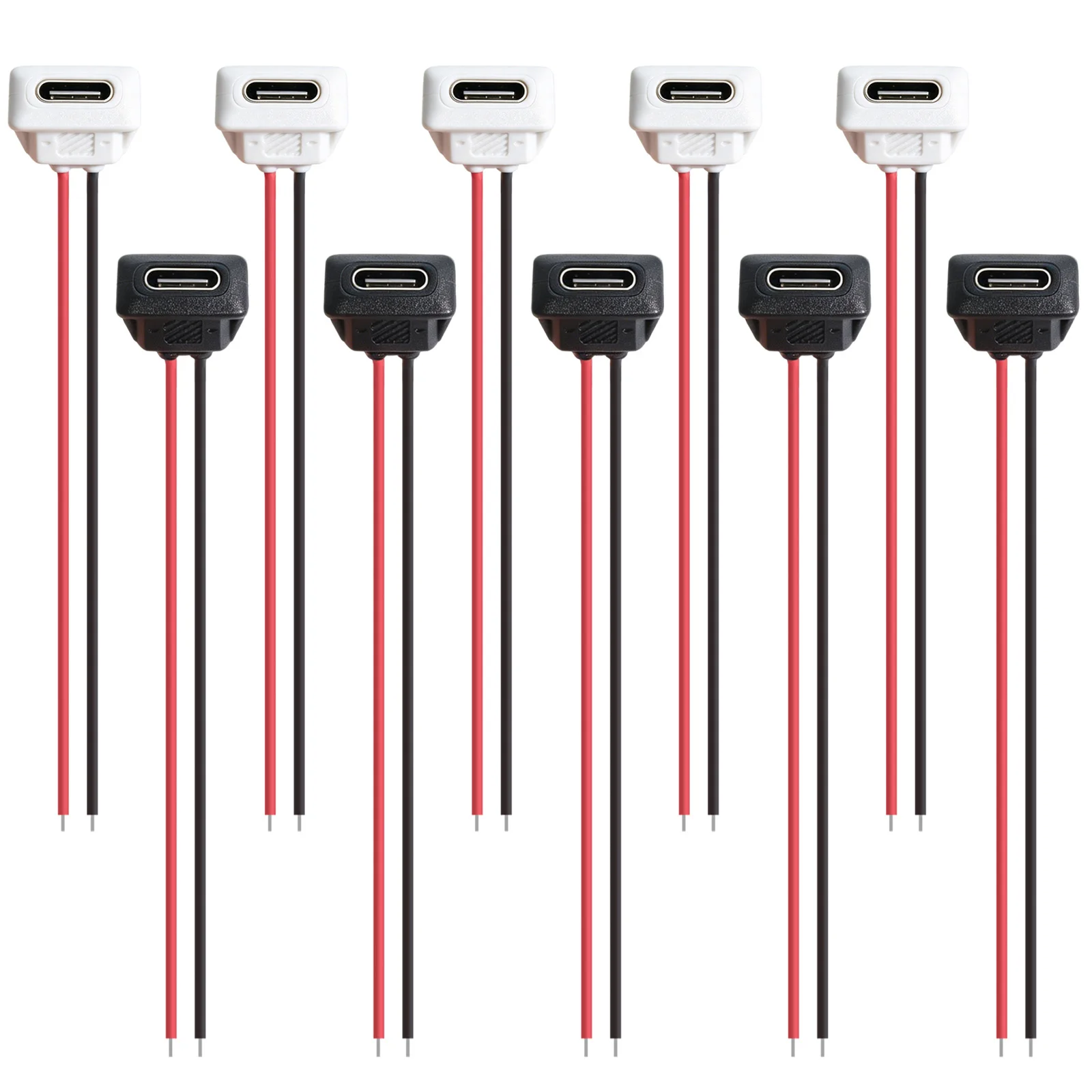 5/10pcs Type-C Female Chassis Connector USB C Female Chassis Direct Crimp Jack Female Charging Port Extension Power Cable