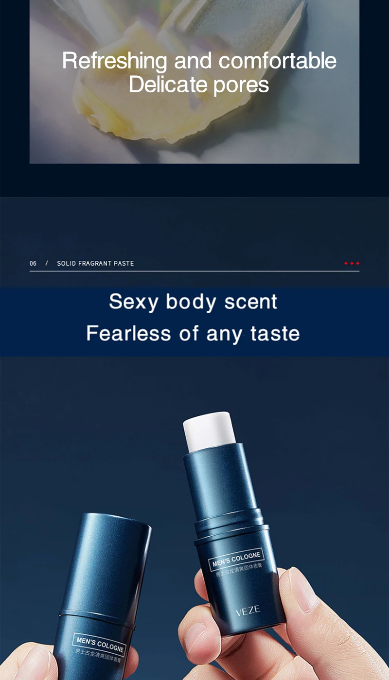 Fanzhen Men's Solid Cologne - Light and Fresh Scent, All-Over Use, Portable Stick for On-the-Go Convenience