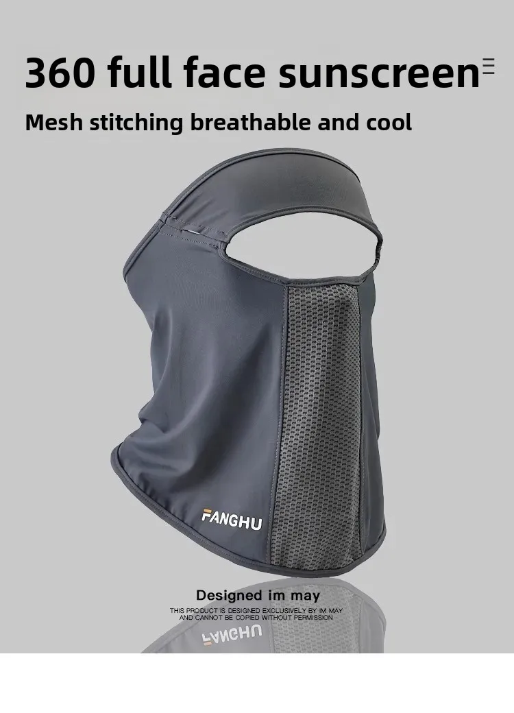 Facial Gini Summer Sports Ear Cord Scarves Mask Neck Protection Anti-UV Ice Silk Sunscreen Mask Face Veil with Eyeglass Hole